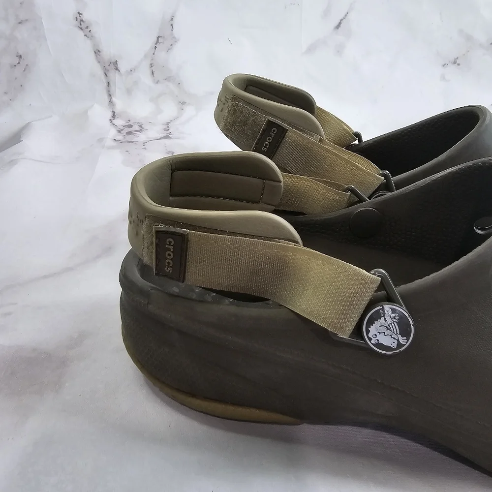 Crocs Sandal Womens 11 Mens Size 9 Brown All Terrain Shoe Sport Adjustable